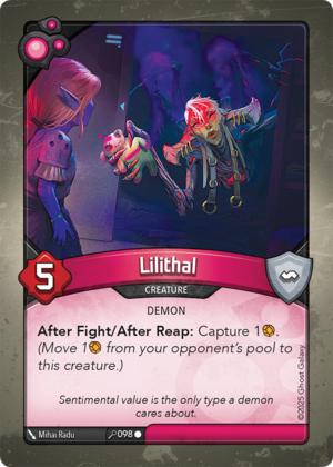 Lilithal, a KeyForge card illustrated by Mihai Radu