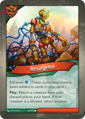 Resurgence, a KeyForge card illustrated by Tomek Larek