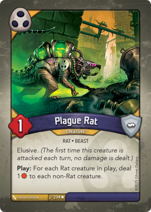 Plague Rat, a KeyForge card illustrated by Jordan Kerbow