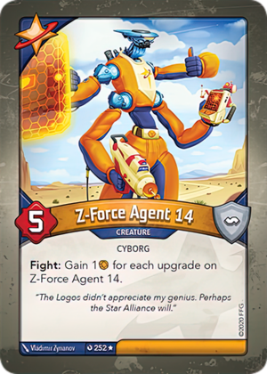Z-Force Agent 14, a KeyForge card illustrated by Vladimir Zyrianov