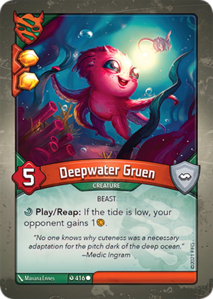 Deepwater Gruen, a KeyForge card illustrated by Mariana Ennes