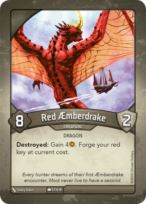 Red Æmberdrake, a KeyForge card illustrated by Dragon