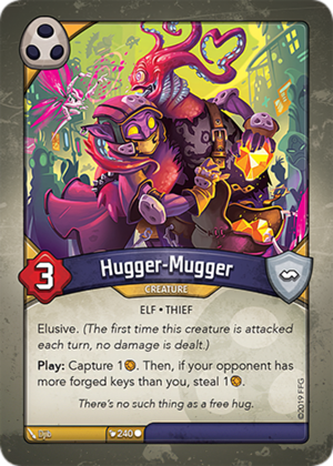 Hugger-Mugger, a KeyForge card illustrated by Djib