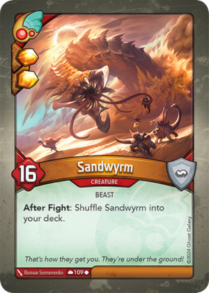 Sandwyrm, a KeyForge card illustrated by Roman Semenenko