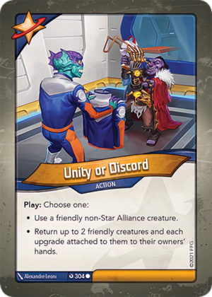 Unity or Discord, a KeyForge card illustrated by Alexandre Leoni