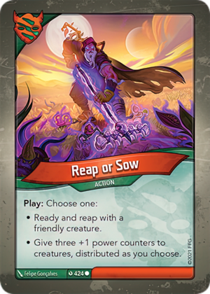 Reap or Sow, a KeyForge card illustrated by Felipe Gonçalves