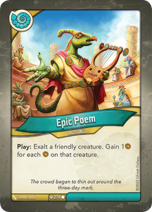 Epic Poem, a KeyForge card illustrated by Tomek Larek