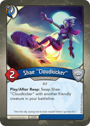 Shae “Cloudkicker”, a KeyForge card illustrated by Jeferson Cordeiro