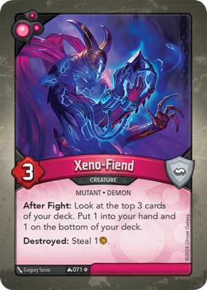 Xeno-Fiend, a KeyForge card illustrated by Demon