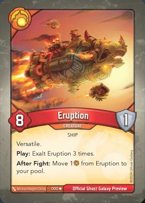 Eruption, a KeyForge card illustrated by Michael Angelo Dulay