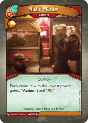 Niche Market, a KeyForge card illustrated by Jeferson Cordeiro