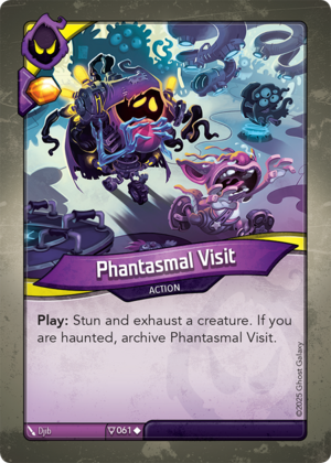 Phantasmal Visit, a KeyForge card illustrated by Djib