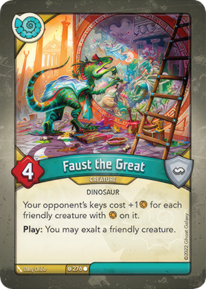 Faust the Great, a KeyForge card illustrated by Saurian