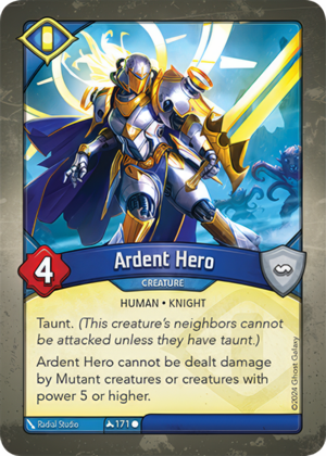 Ardent Hero, a KeyForge card illustrated by Radial Studio