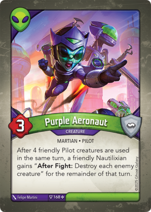 Purple Aeronaut, a KeyForge card illustrated by Felipe Martini