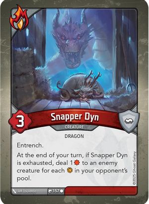 Snapper Dyn, a KeyForge card illustrated by Dragon