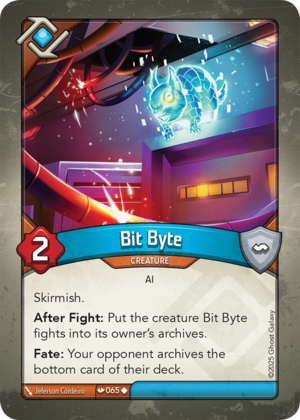 Bit Byte, a KeyForge card illustrated by Jeferson Cordeiro