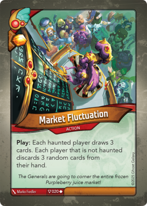 Market Fluctuation, a KeyForge card illustrated by Marko Fiedler