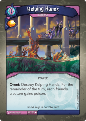 Kelping Hands, a KeyForge card illustrated by Marko Fiedler