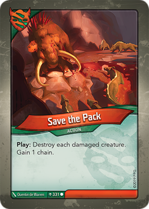Save the Pack, a KeyForge card illustrated by Quentin de Warren