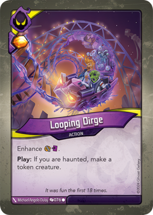 Looping Dirge, a KeyForge card illustrated by Michael Angelo Dulay