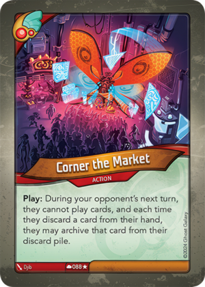 Corner the Market, a KeyForge card illustrated by Djib