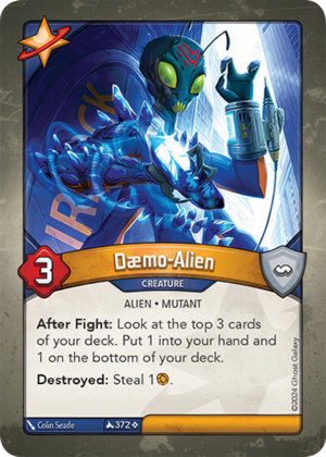 Dæmo-Alien, a KeyForge card illustrated by Colin Searle