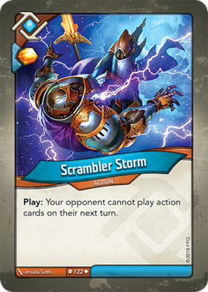 Scrambler Storm, a KeyForge card illustrated by Jessada Sutthi