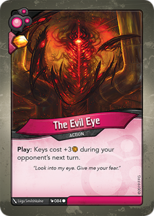 The Evil Eye, a KeyForge card illustrated by Liiga Smilshkalne