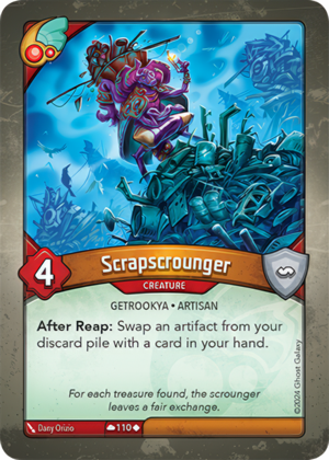 Scrapscrounger, a KeyForge card illustrated by Getrookya