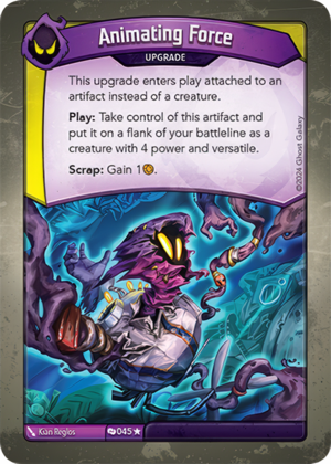 Animating Force, a KeyForge card illustrated by Kian Reglos