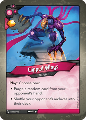 Clipped Wings, a KeyForge card illustrated by Tuttee Dino