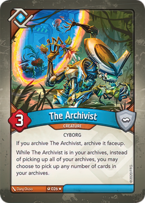The Archivist, a KeyForge card illustrated by Dany Orizio