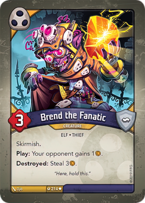 Brend the Fanatic, a KeyForge card illustrated by Djib