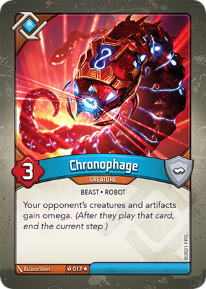 Chronophage, a KeyForge card illustrated by BalanceSheet