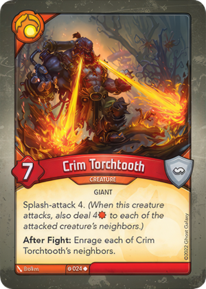 Crim Torchtooth, a KeyForge card illustrated by Brolken