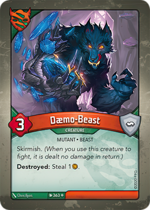 Dæmo-Beast, a KeyForge card illustrated by Chris Bjors