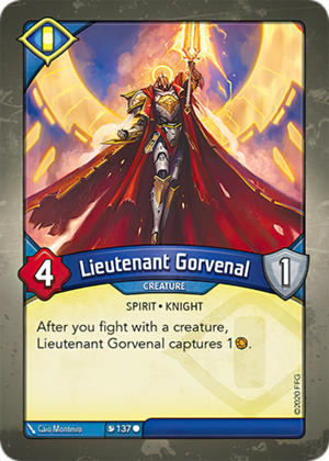Lieutenant Gorvenal, a KeyForge card illustrated by Spirit