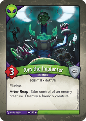 Xyp the Implanter, a KeyForge card illustrated by Martian