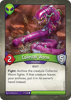 Collector Worm, a KeyForge card illustrated by Caio Monteiro