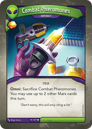 Combat Pheromones, a KeyForge card illustrated by Regis Torres