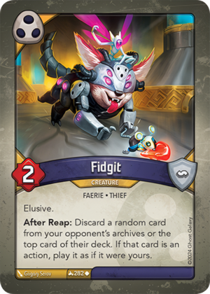 Fidgit, a KeyForge card illustrated by Grigory Serov