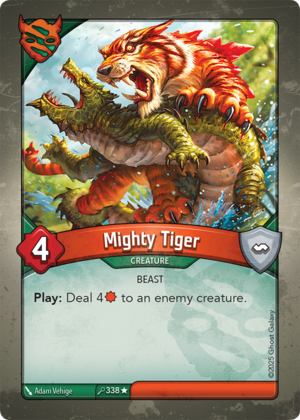 Mighty Tiger, a KeyForge card illustrated by Adam Vehige