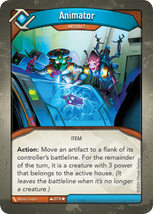 Animator, a KeyForge card illustrated by Marko Fiedler