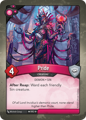 Pride, a KeyForge card illustrated by Michele Giorgi
