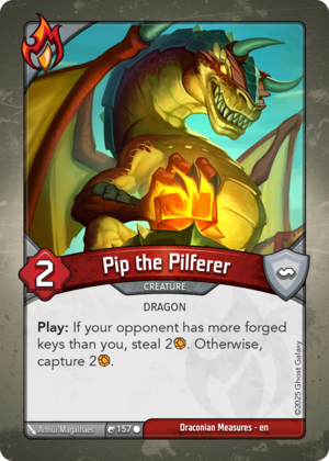Pip the Pilferer, a KeyForge card illustrated by Dragon