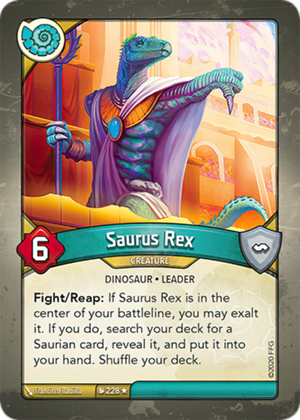 Saurus Rex, a KeyForge card illustrated by Francisco Badilla
