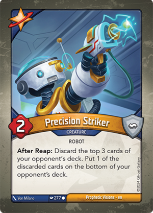 Precision Striker, a KeyForge card illustrated by Robot