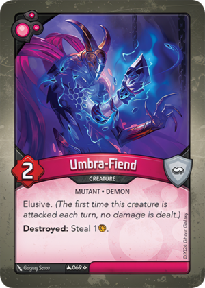 Umbra-Fiend, a KeyForge card illustrated by Demon