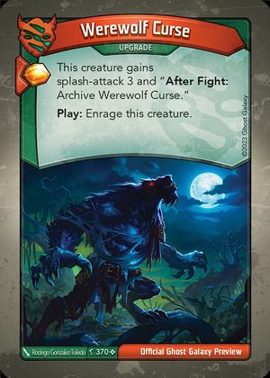 Werewolf Curse, a KeyForge card illustrated by Brolken